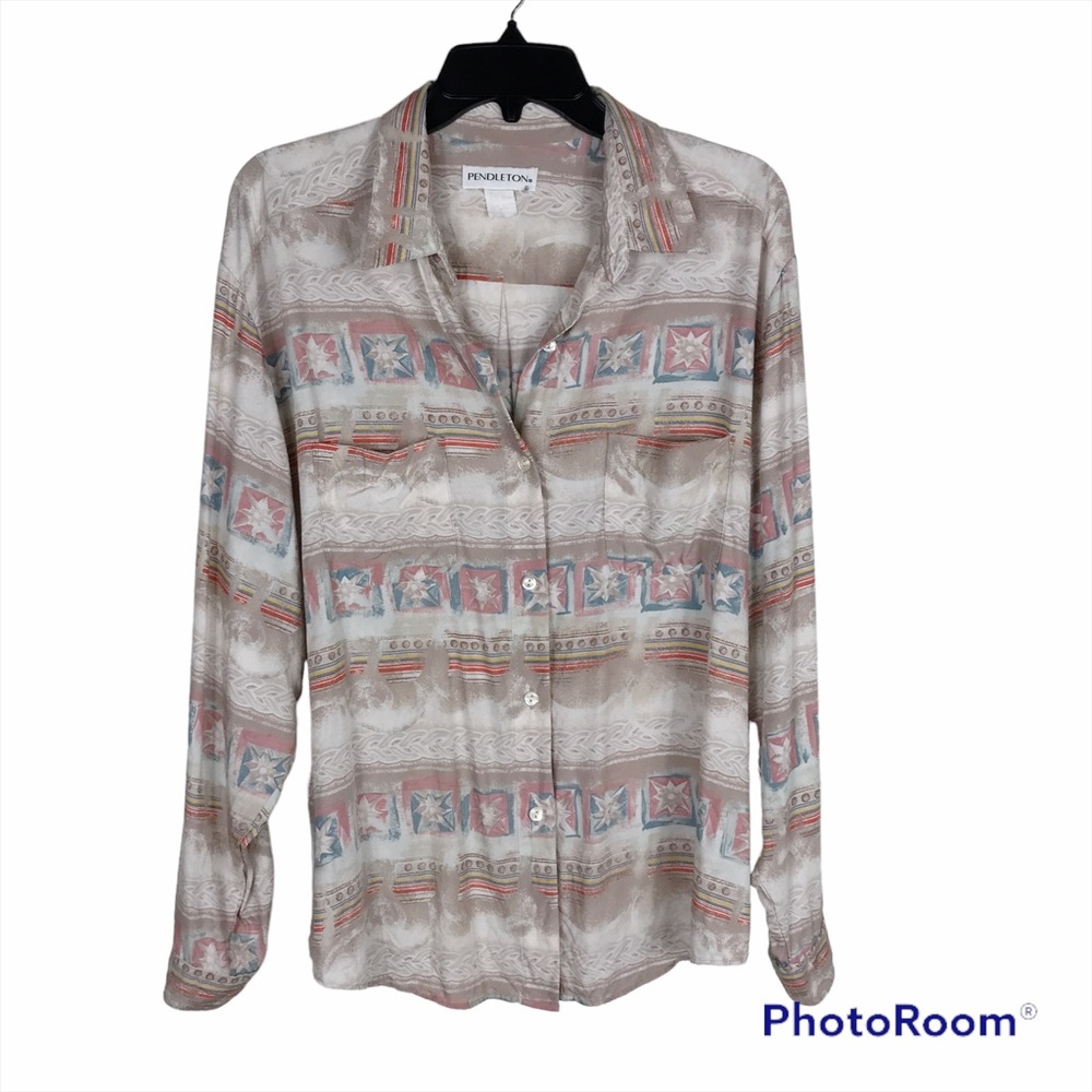 Vintage Pendleton Mix Print Button Up Shirt